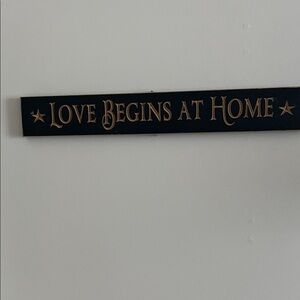 Primitive Black and Gold Wall Sign